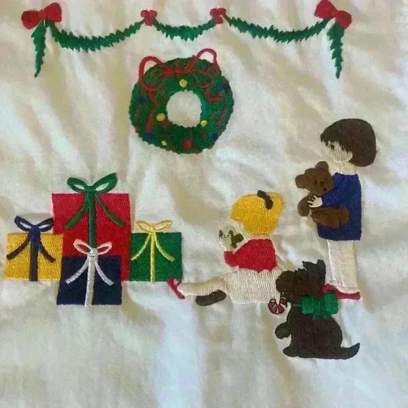 Vintage 90s Embroidered Christmas button shirt size 16 Ugly Christmas Sweater - Picture 4 of 9